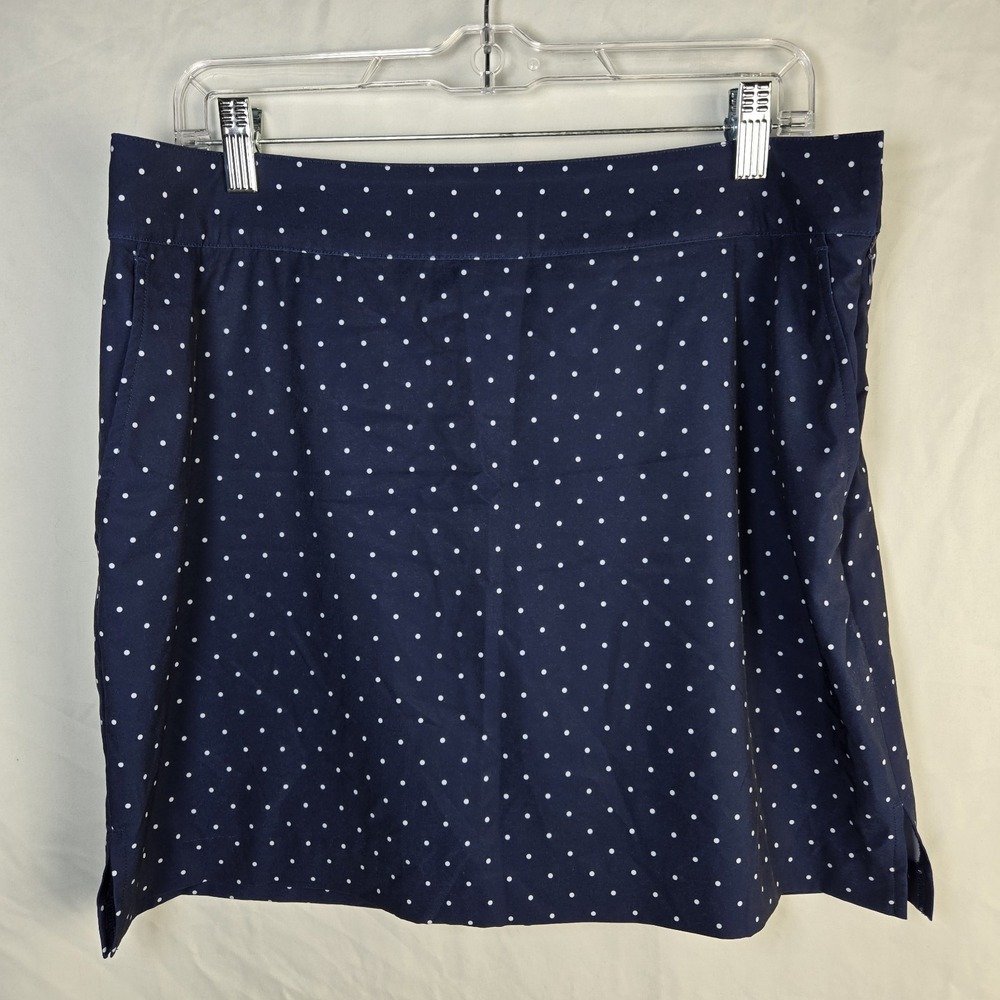 IZOD Golf Skort Women Size 10 Navy Blue Polka Dot Stretch Athletic Athleisure